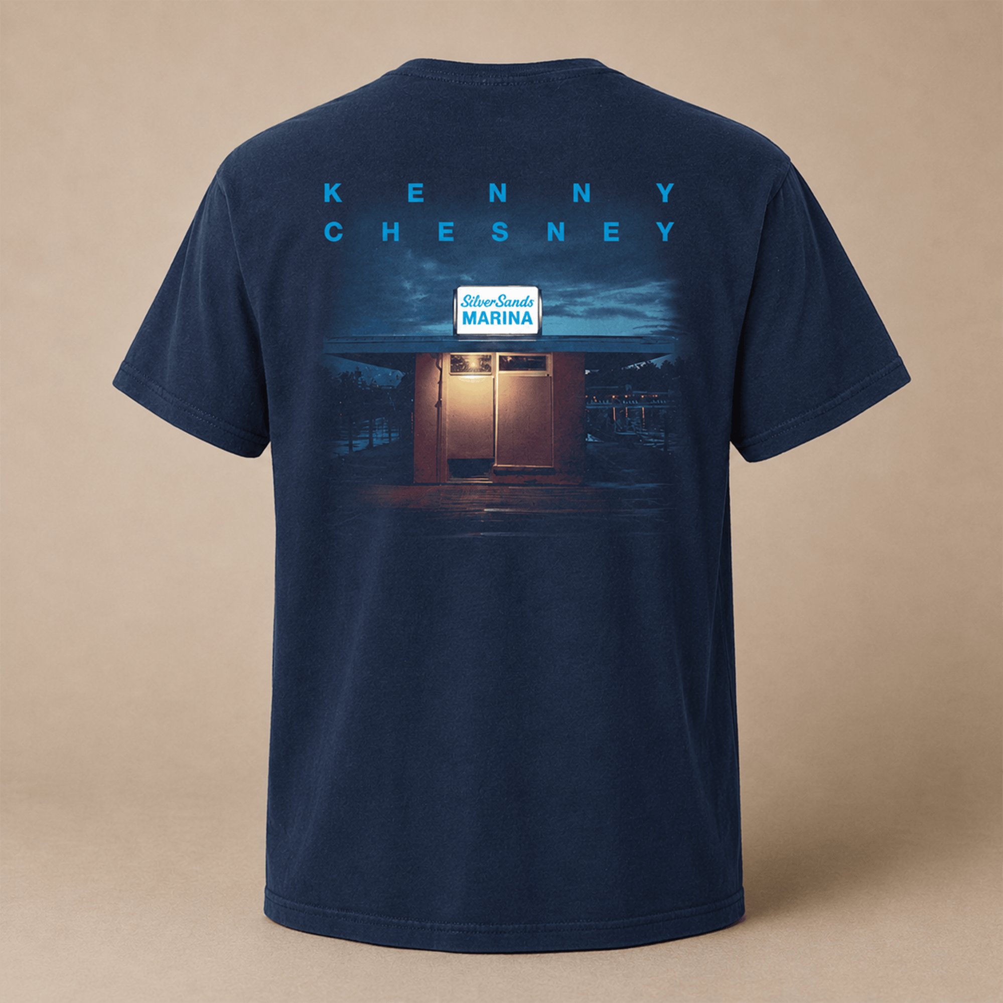 Silver Sands Marina Navy T-Shirt with Carry On (7” Vinyl-Sphere Edition)