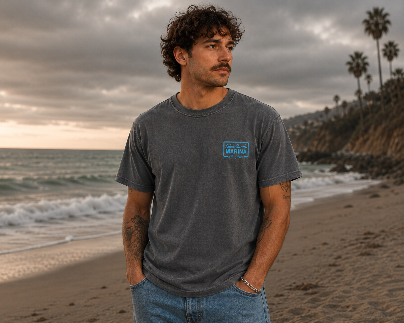 Silver Sands Marina Pepper T-Shirt with Carry On (7” Vinyl-Sphere Edition)
