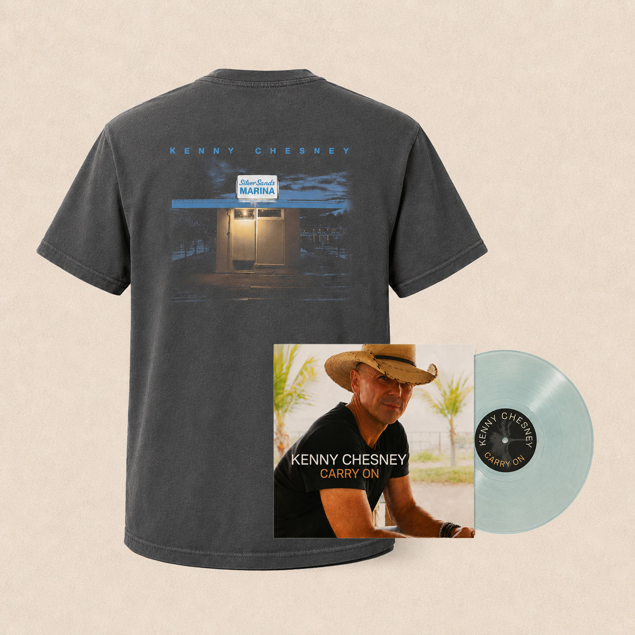Silver Sands Marina Pepper T-Shirt with Carry On (7” Vinyl-Sphere Edition)